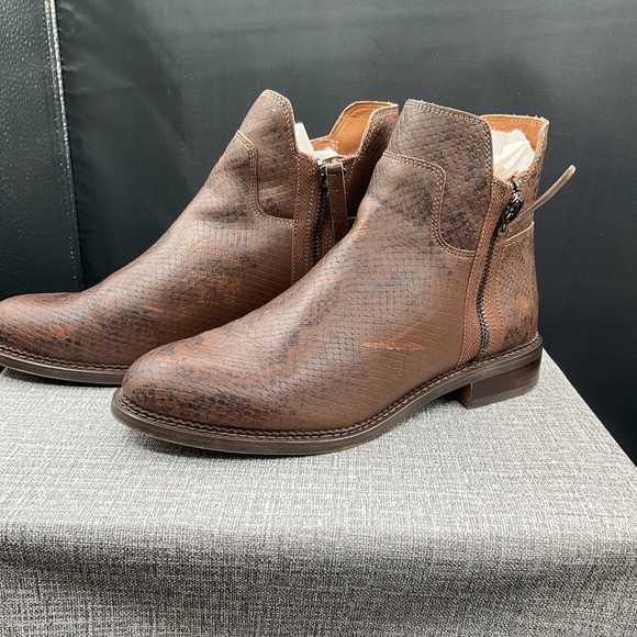 Franco Sarto Halford Ankle Booties Brown NIB Boots Zip 8.5 - Picture 5 of 5